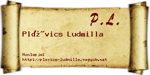 Plávics Ludmilla névjegykártya